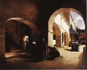 Francois Bonvin The Ave Maria;Interior of a Convent at Aramont,Verberie(Oise) painting